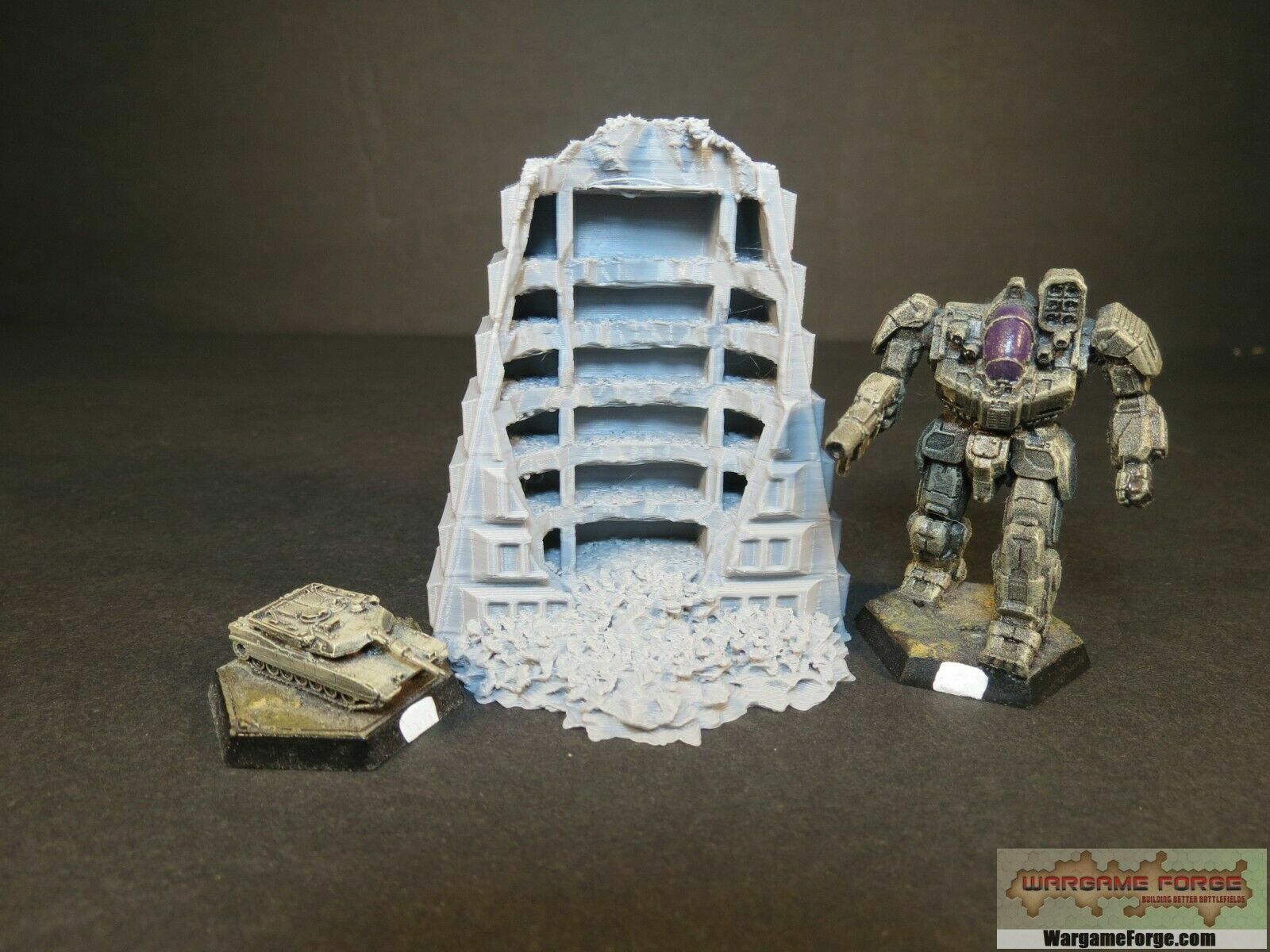 Ruined Sci-Fi Building 7 SFR007 - Tabletop Wargame Terrain Battletech Warhammer