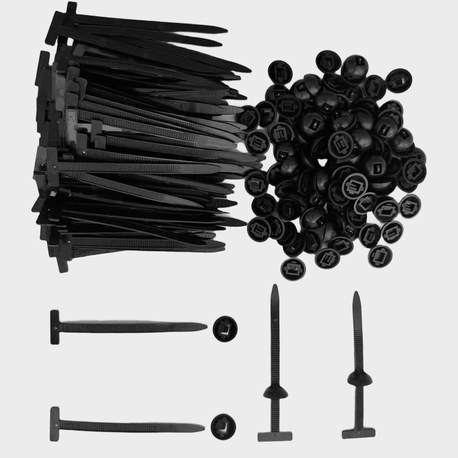 100Pcs Automotive Nylon Cable Tie Fastener Kit – Universal Car Zip Tie Buckle