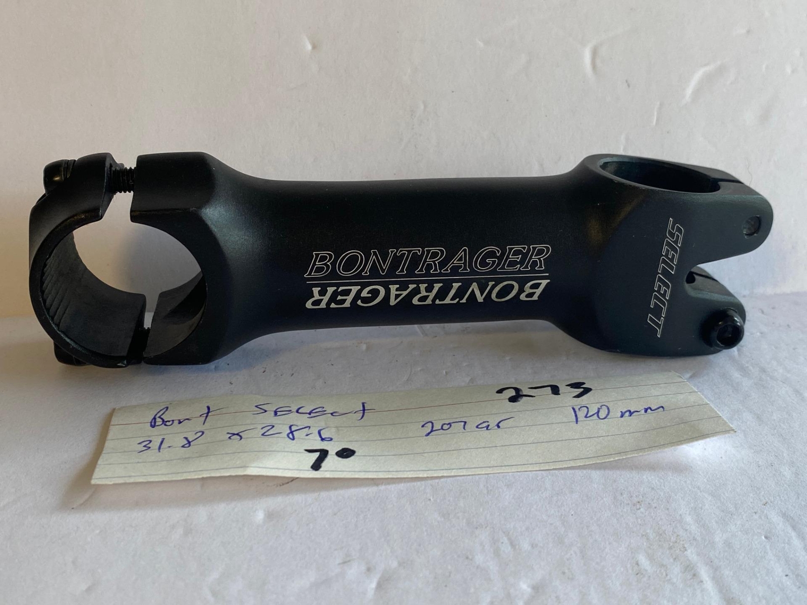 Bontrager SELECT bicycle +-7° STEM 120mm 28.6 x 31.8 handlebar