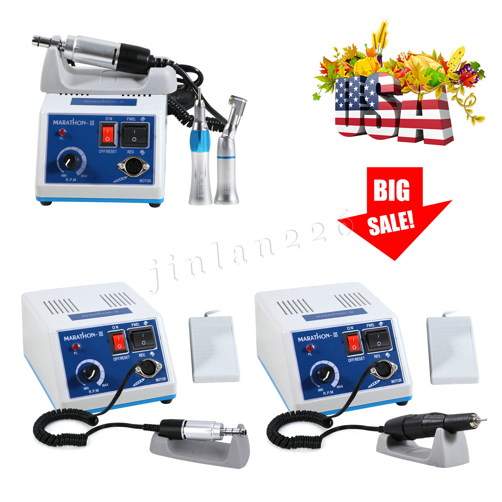 Dental Lab Marathon Electric Micromotor Polishing Unit / 35K rpm Motor Handpiece