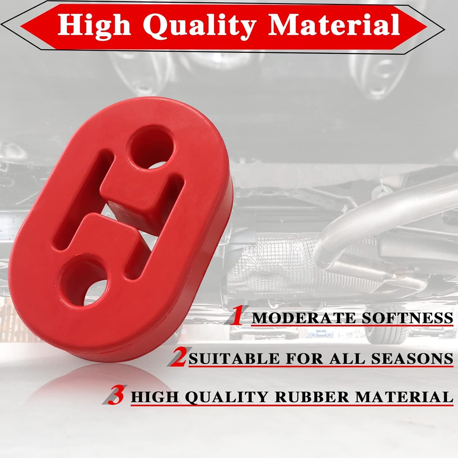 2pcs Heavy Duty Rubber Exhaust Tail Pipe Mount Bracket Hanger Bushing Insulator