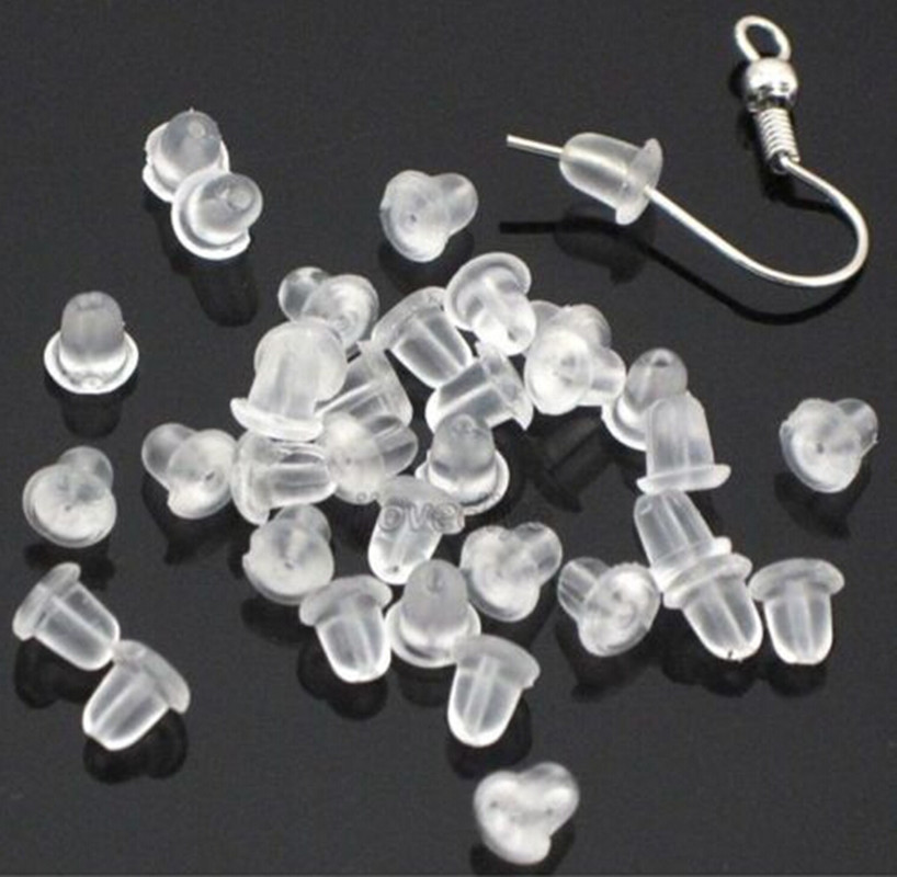 Useful 500PC Silicone Earring Back Plugs Stoppers Ear Post Nuts Jewelry Findings