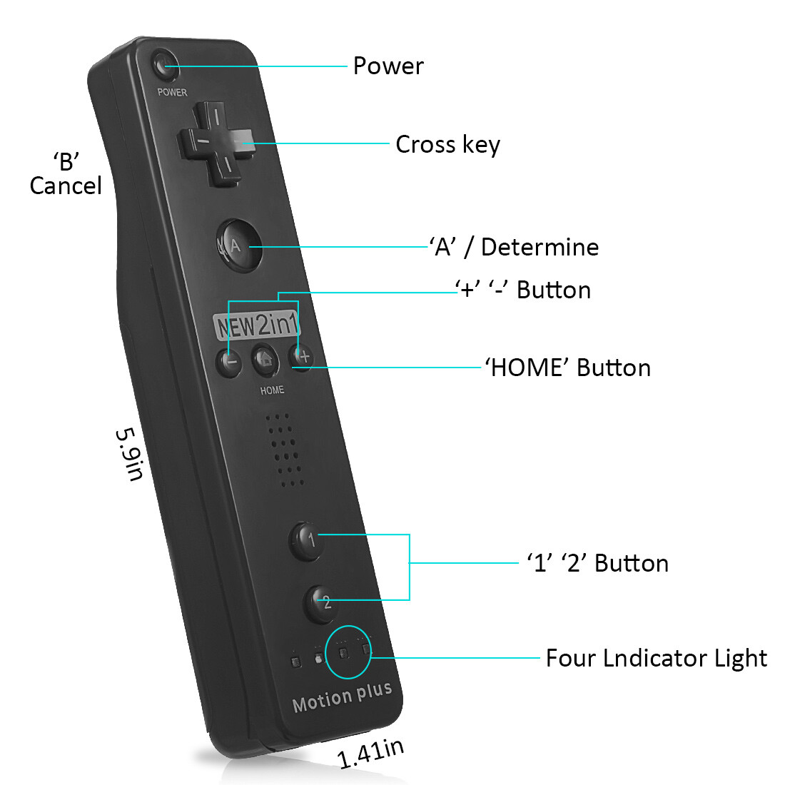 Motion Plus Wii Remote Controller and Nunchuck for Wii/Wii U Console Video Games