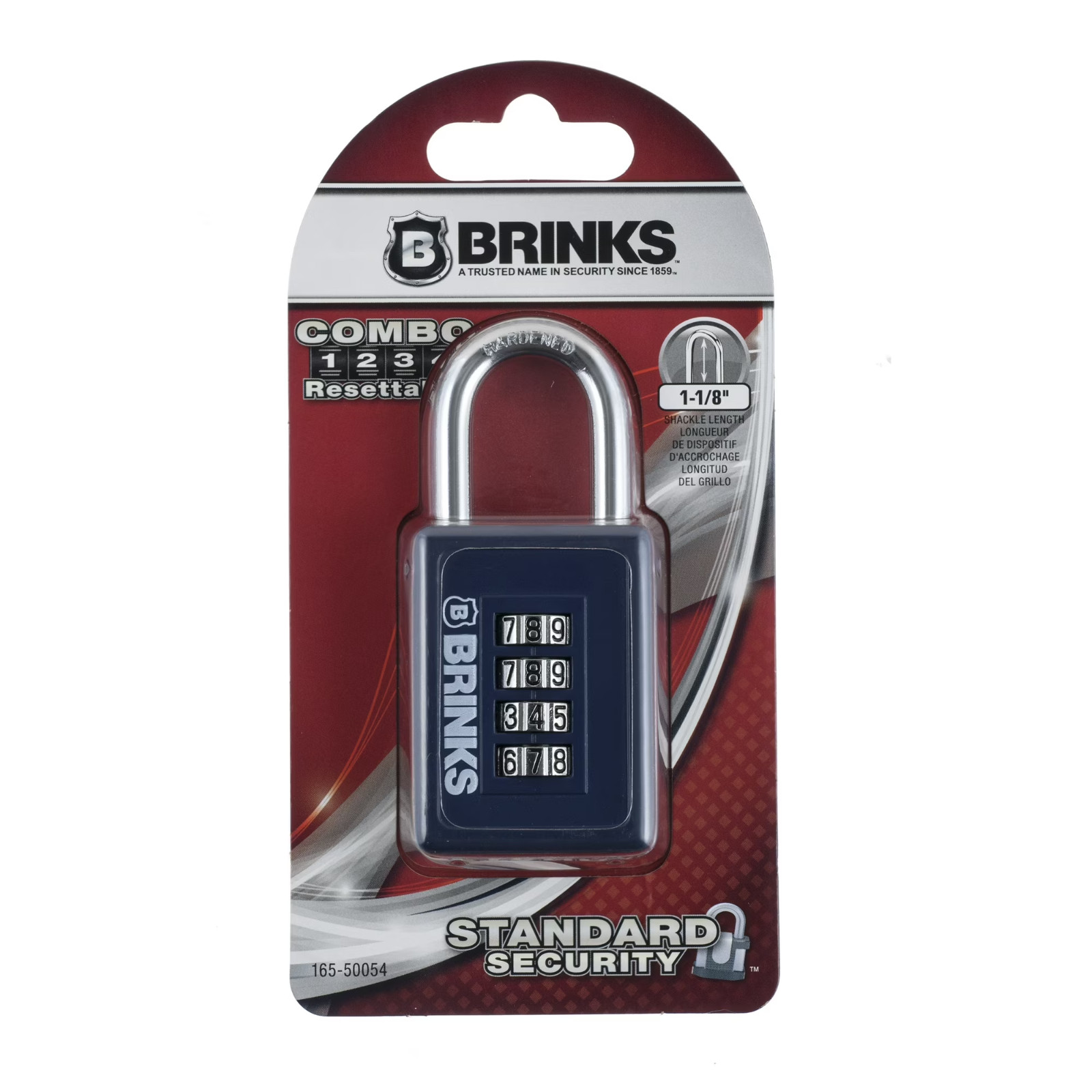 BRINKS ZINC DIECAST 40MM COMBINATION PADLOCK W/ 3/16" SHACKLE *DISTRESSED PKG