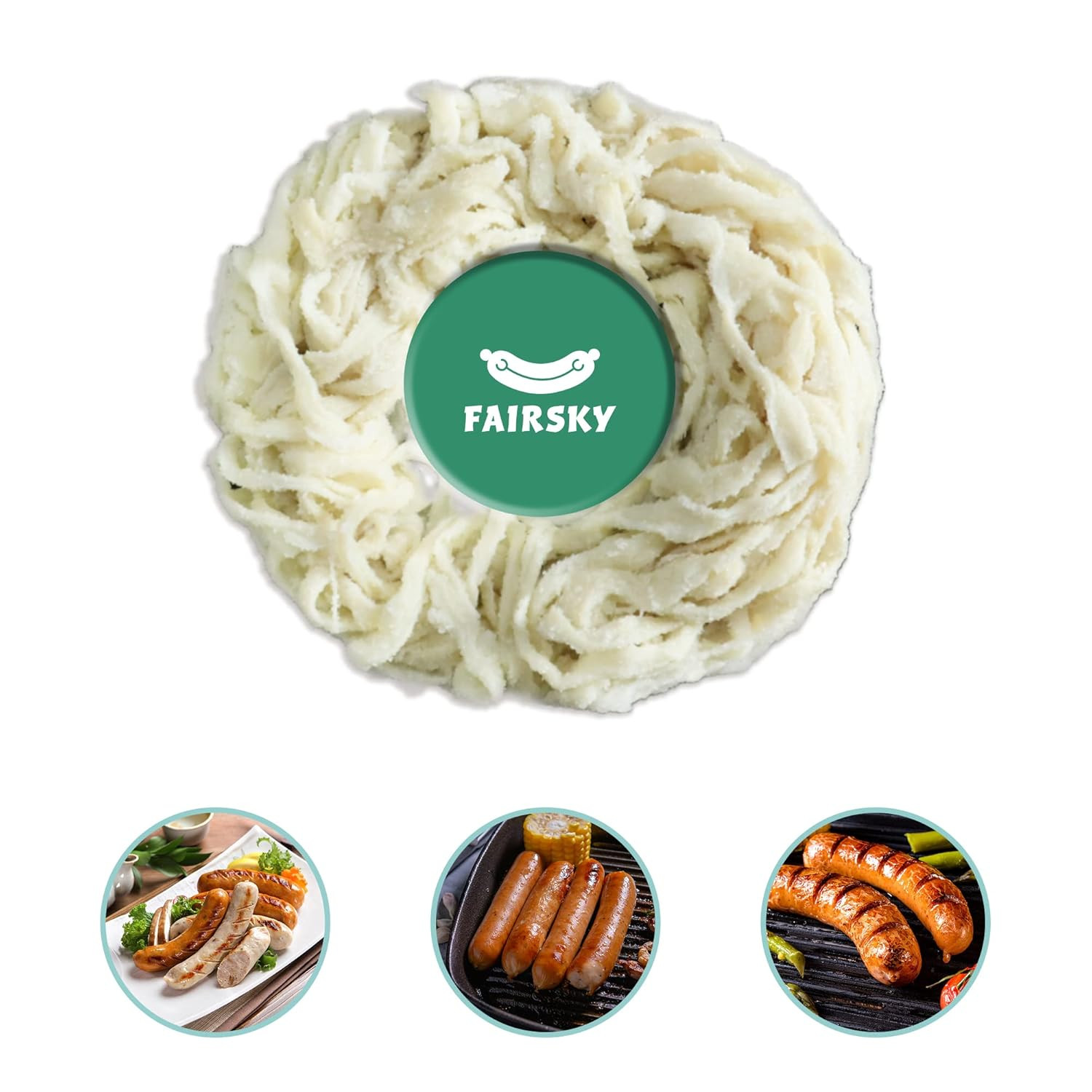Edible Natural Hog Sausage Casing, Grade A Pre-Tubed Sausage Casings for Home Sa