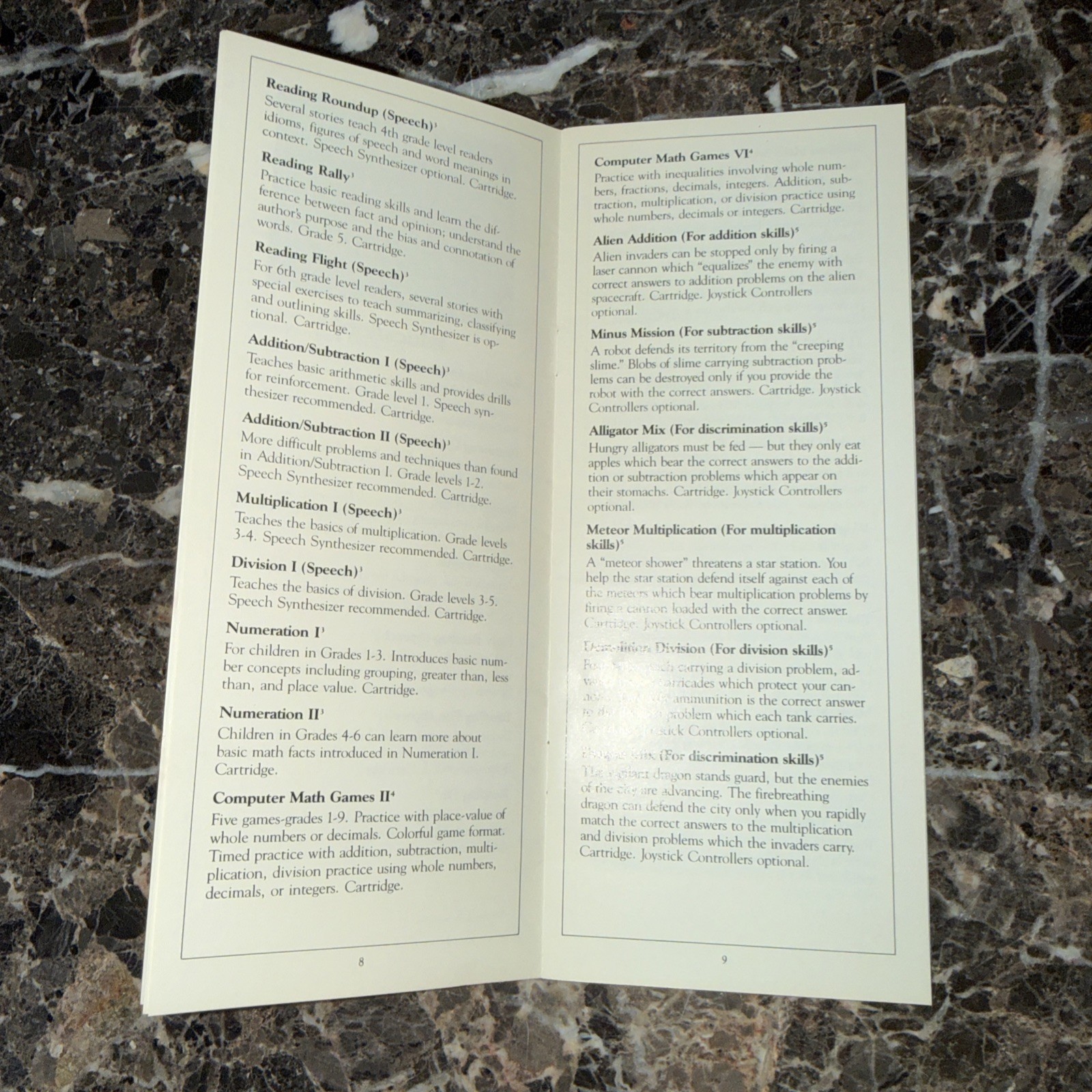 Texas Instruments Home Computer Program Library Brochure For TI99/4a
