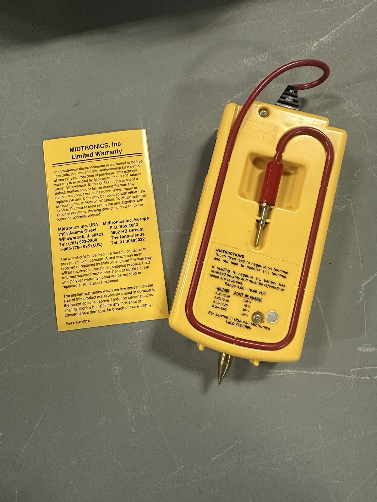 Midtronics VS20 Digital Voltmeter Battery Tester VoltSensor Tool