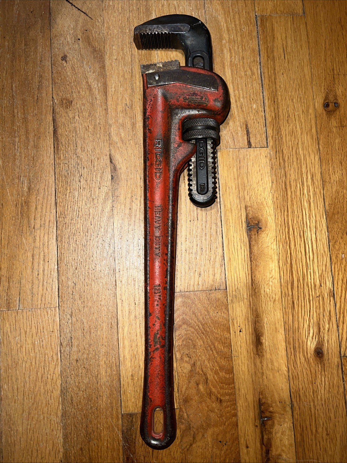Vintage  18" RIDGID Heavy Duty Straight Pipe Wrench, The Ridge Tool Co USA