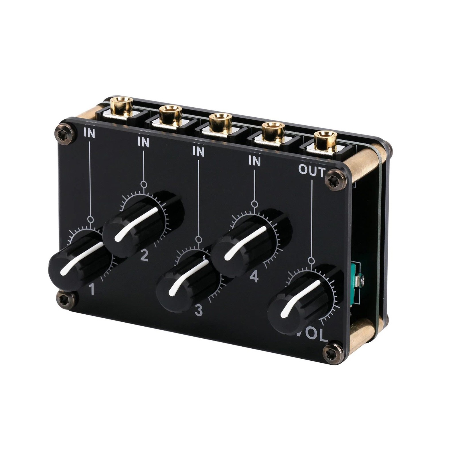 4-in-1-out Stereo Audio Mixer Support Four Independent Volume Controls
