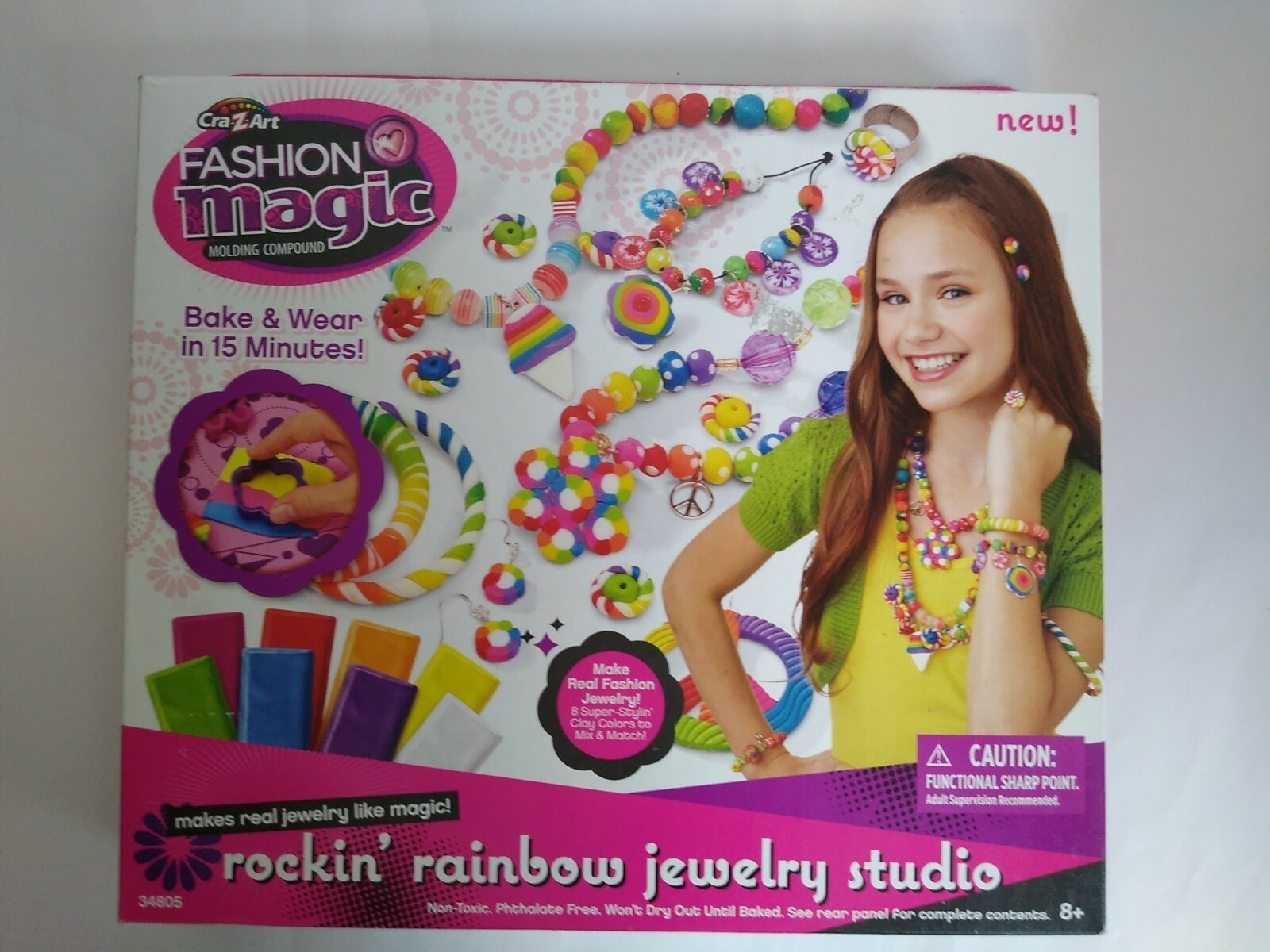 Cra-Z-art Fashion Magic Molding Compound Rockin' Rainbow Jewelry Studio 8+ years