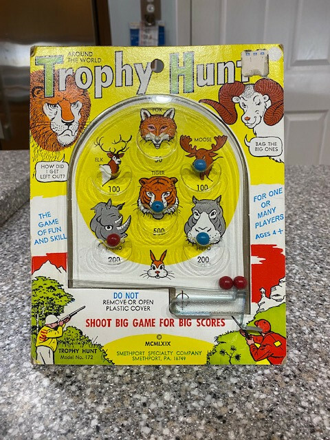 Around The World Trophy Hunt Pinball Game Model No 172 Smethport 1969