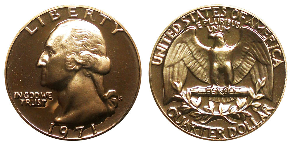 1971 S GEM BU PROOF WASHINGTON QUARTER BRILLIANT UNCIRCULATED PR/PF COIN #4465