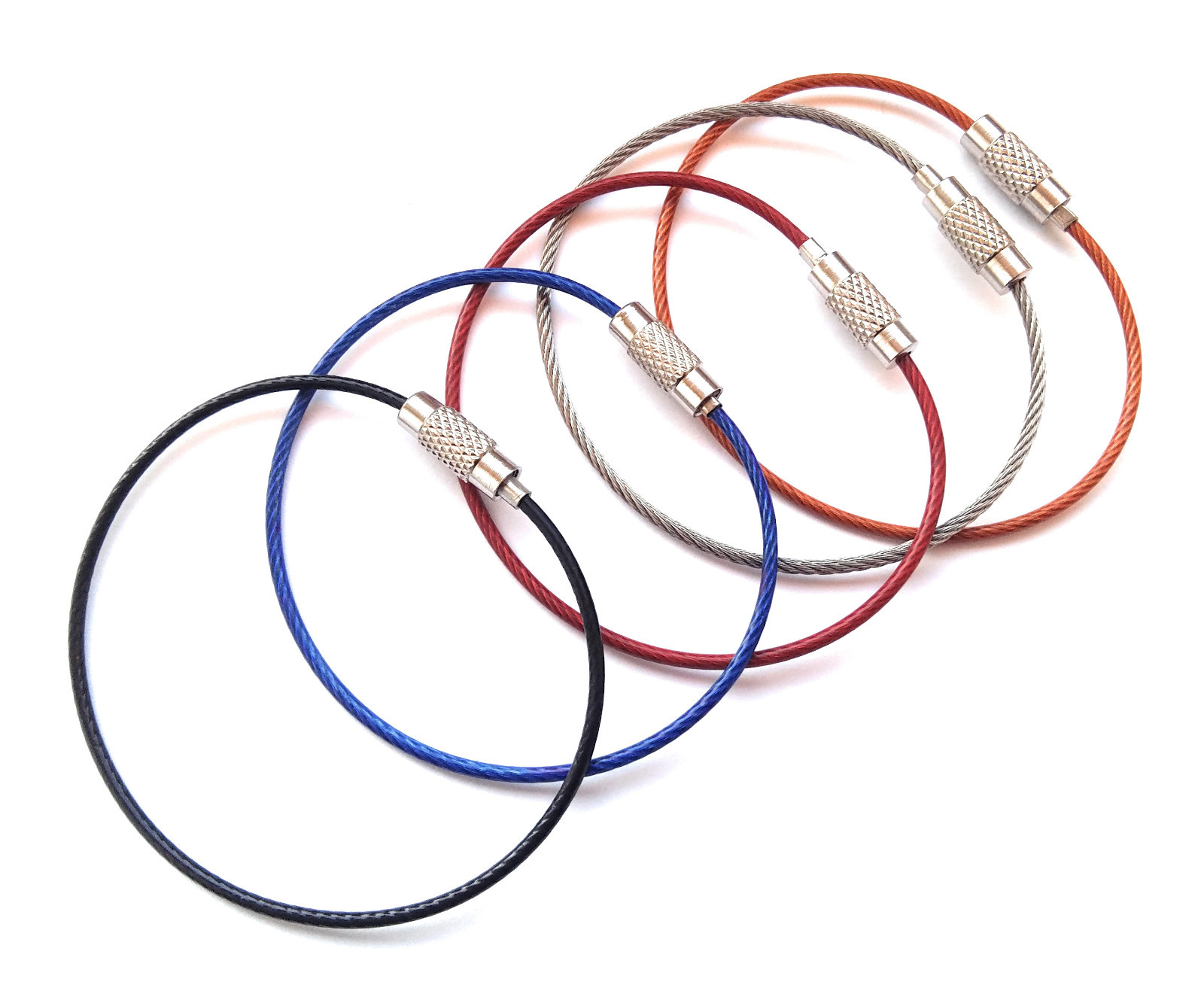 Stainless steel Wire Loop for Keys or Luggage Tag / stainless steel / Colour