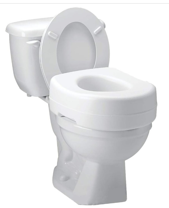 Carex Economy Raised Toilet Seat, 5.5'' White, 300 lb Capacity