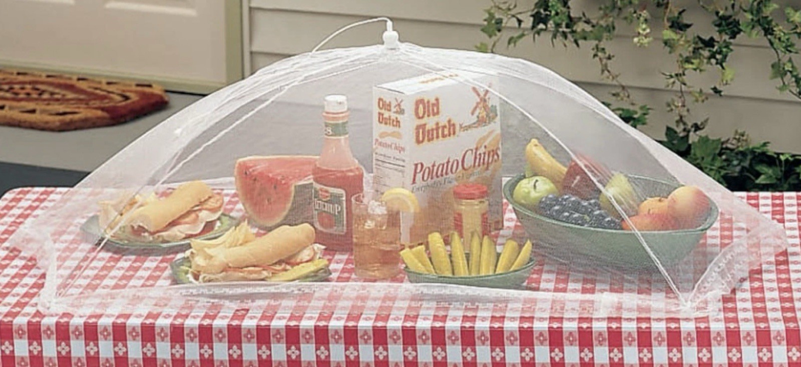 Picnic Food Umbrella Mesh Serving Dish Cover Beach New In Package
