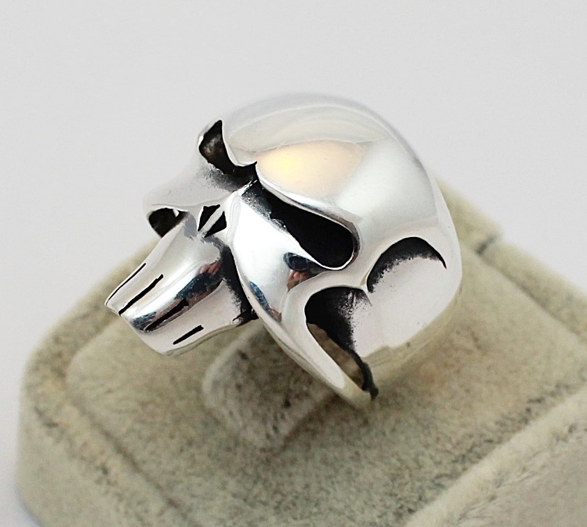 925 Sterling Silver Skull Punisher Men's Ring