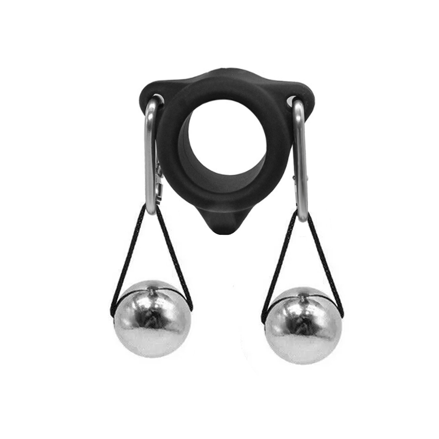 13.5 oz | 1.75 inch 2 Metal Ball Penis Weight Hanger with String & Carabiners