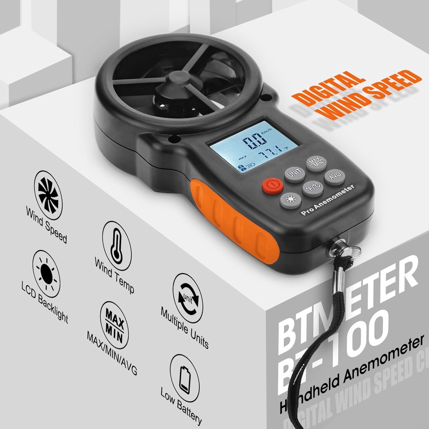 Portable Digital Wind Speed CFM Meter for Shooting