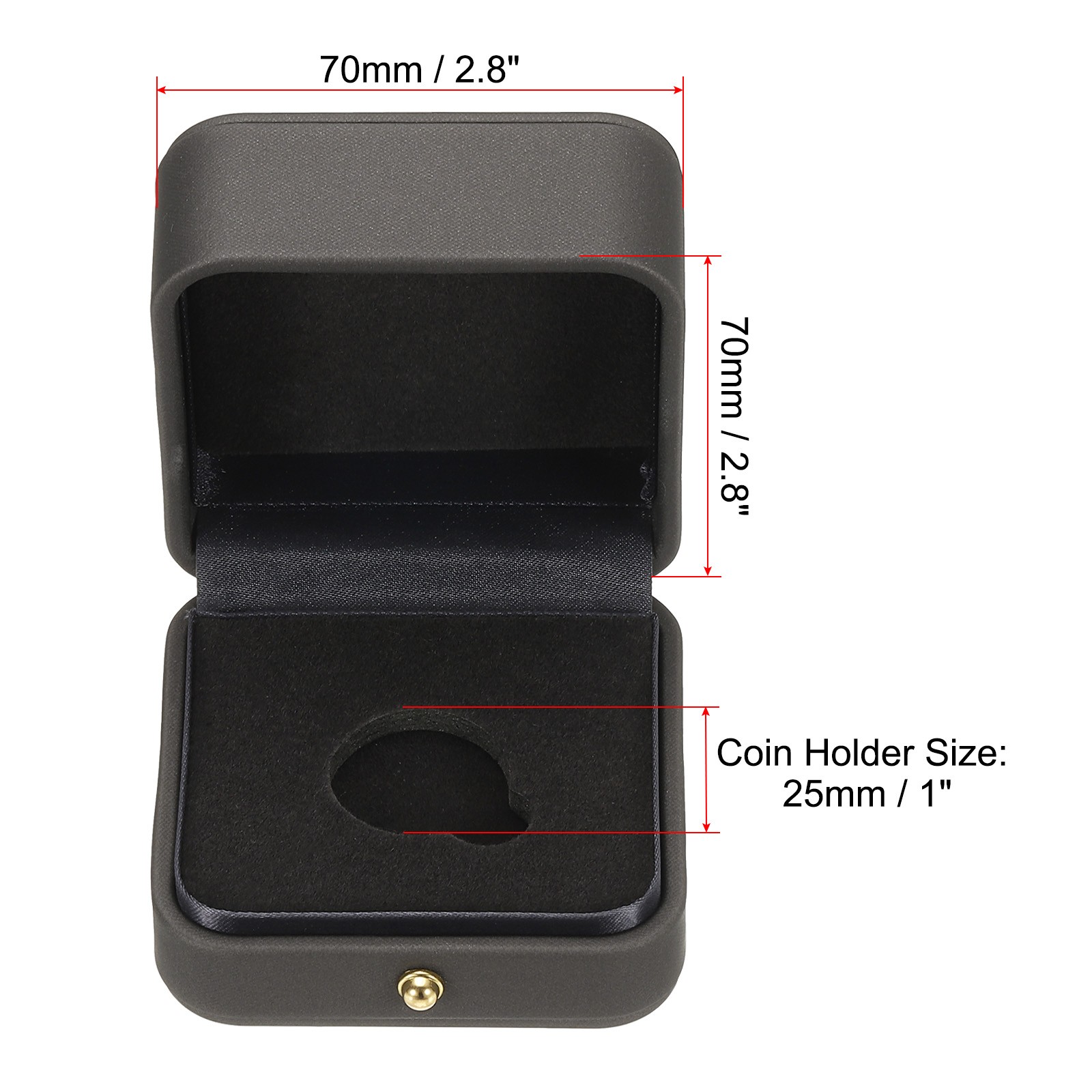 Coin display box, for 25mm coin display, grey