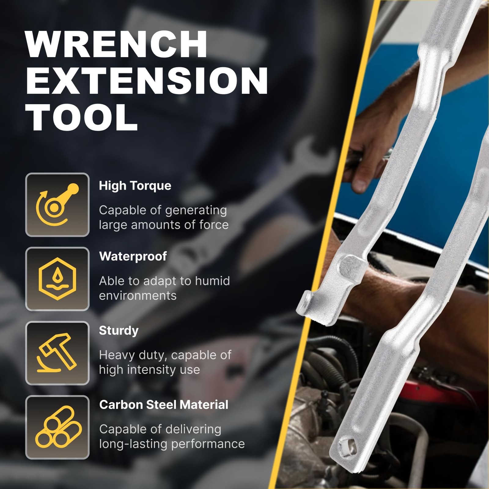 2pcs Wrench Extender Tool, Long 13.4’’ Wrench Extension for Easy to Leverage,...