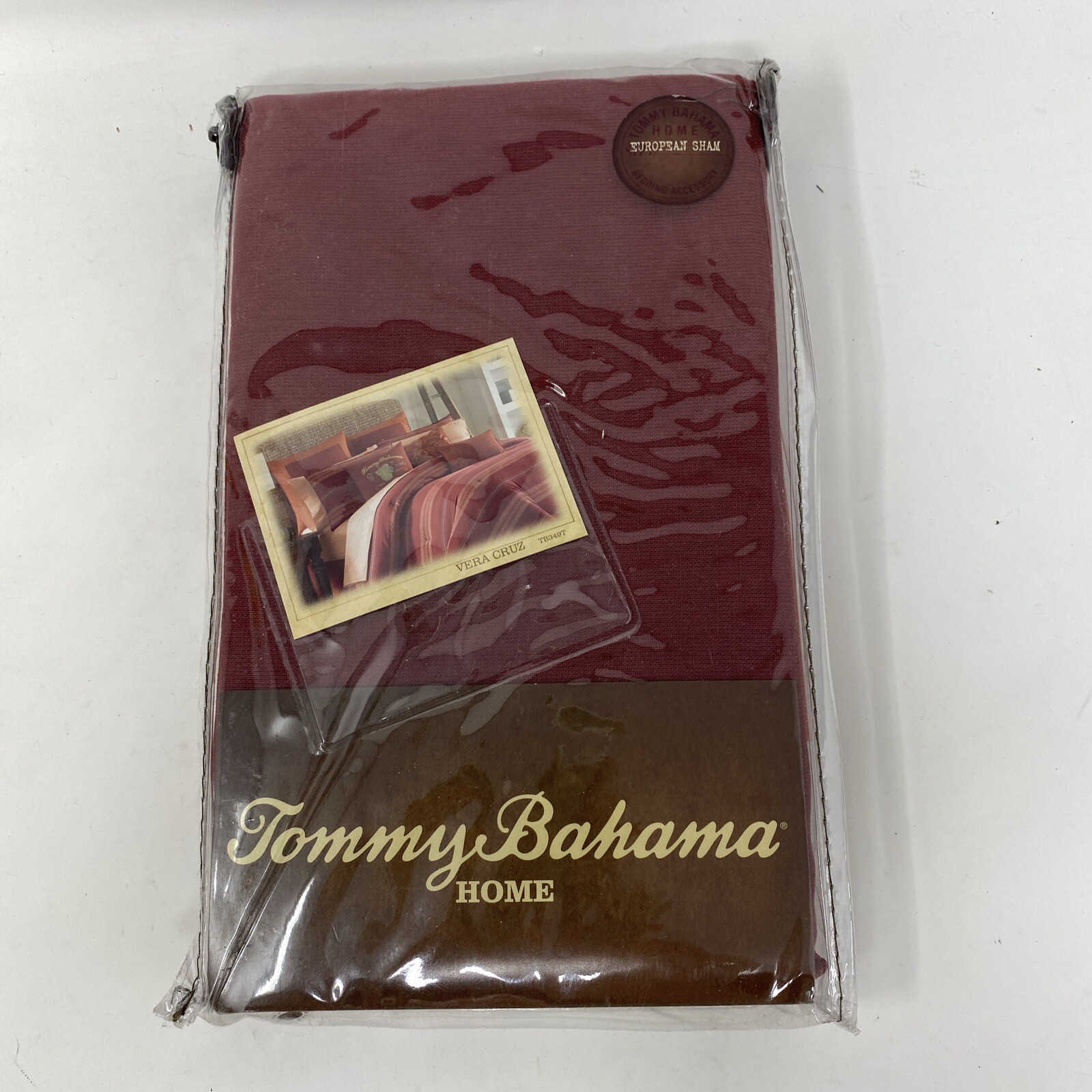 New Tommy Bahama Euro Pillow Sham Vera Cruz 26 in x 26 in Burgundy