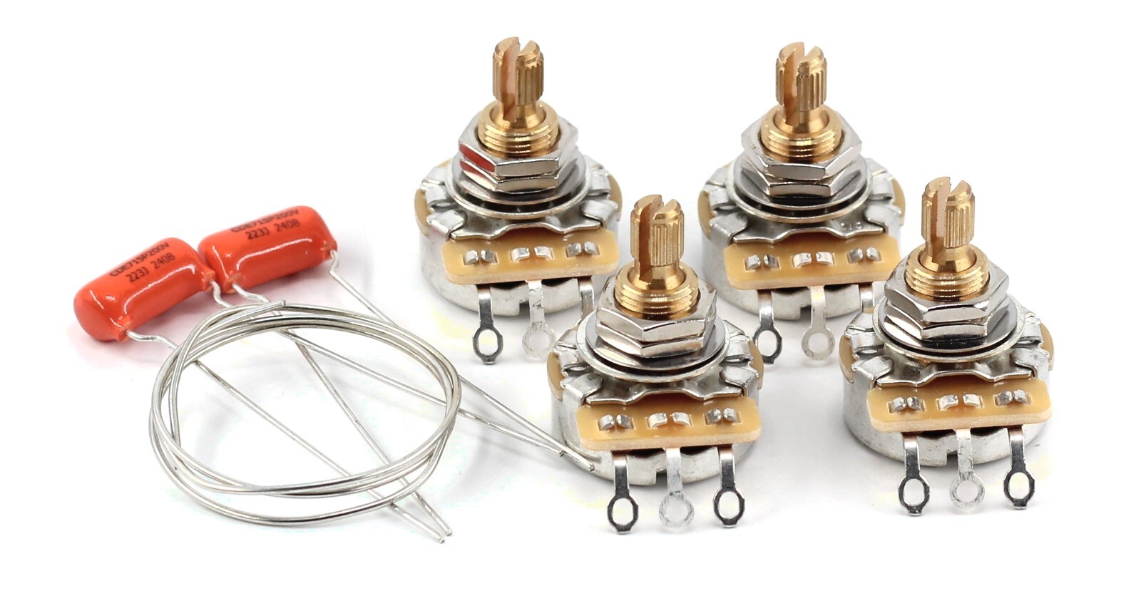 The Art of Tone CTS 500k Pots (4x) - Short Split w/ .022uf Orange Drop Caps (2x)