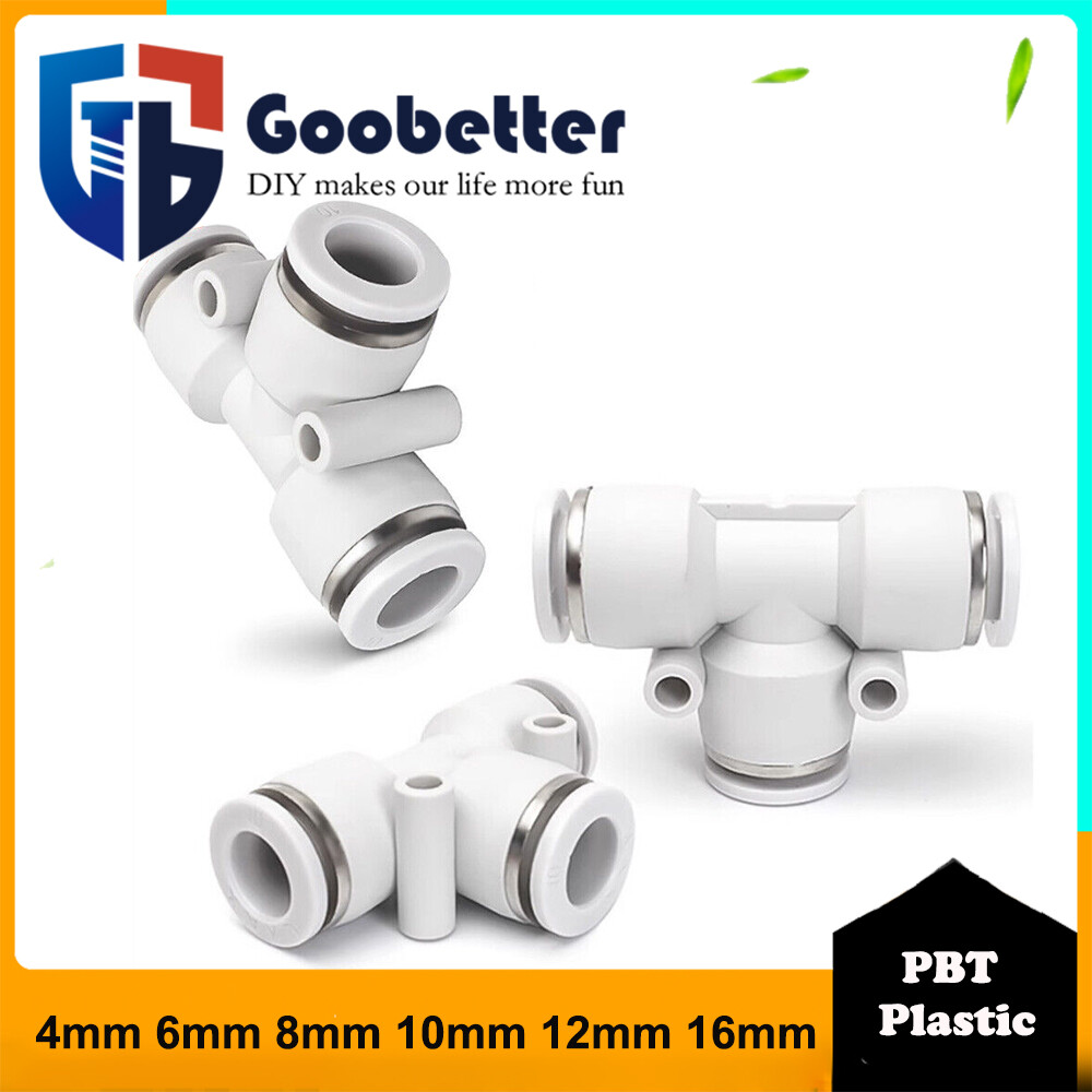 Pneumatic Equal Tee Push Fit  Fitting for Pneumatics 4mm 6mm 8mm 10mm 12mm 16mm