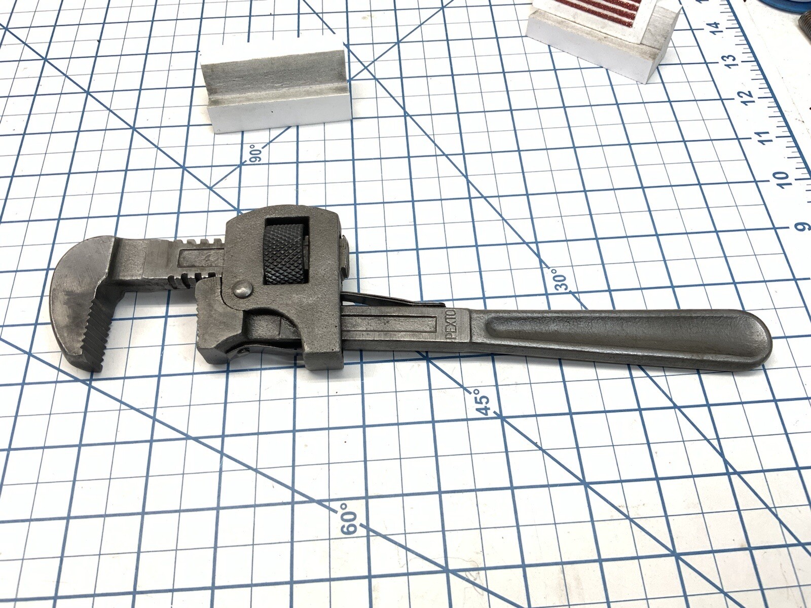 PEXTO 10in. Pipe Wrench, Plain Steel Finish,  USA
