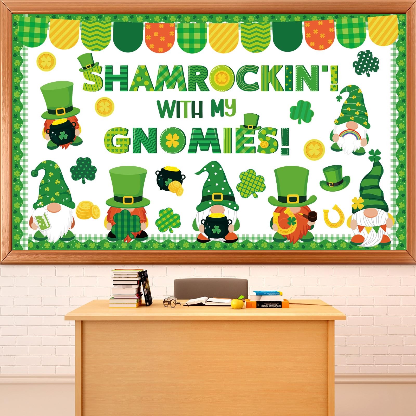 St. Patrick's Day Gnome Bulletin Board Set Shamrockin' with My Gnomies Classroo