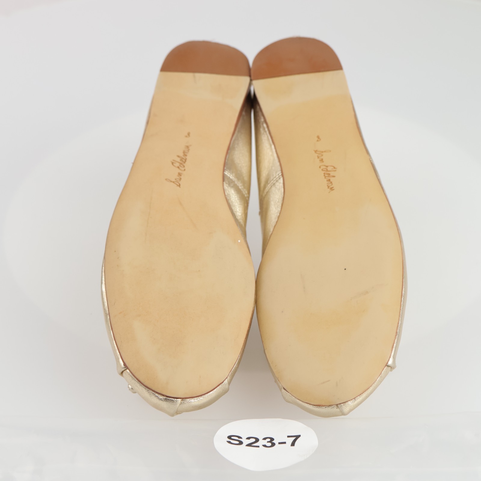 Sam Edelman Womens Zooey Ballet Flats Size 8 M Gold Metallic Leather Bow Shoes