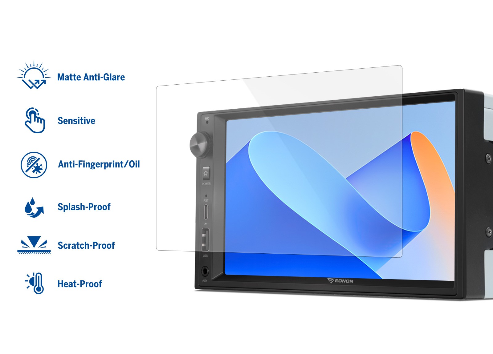 Eonon A305 7" PET Anti-Glare Screen Protector for Car Stereo Radio Head Unit GPS