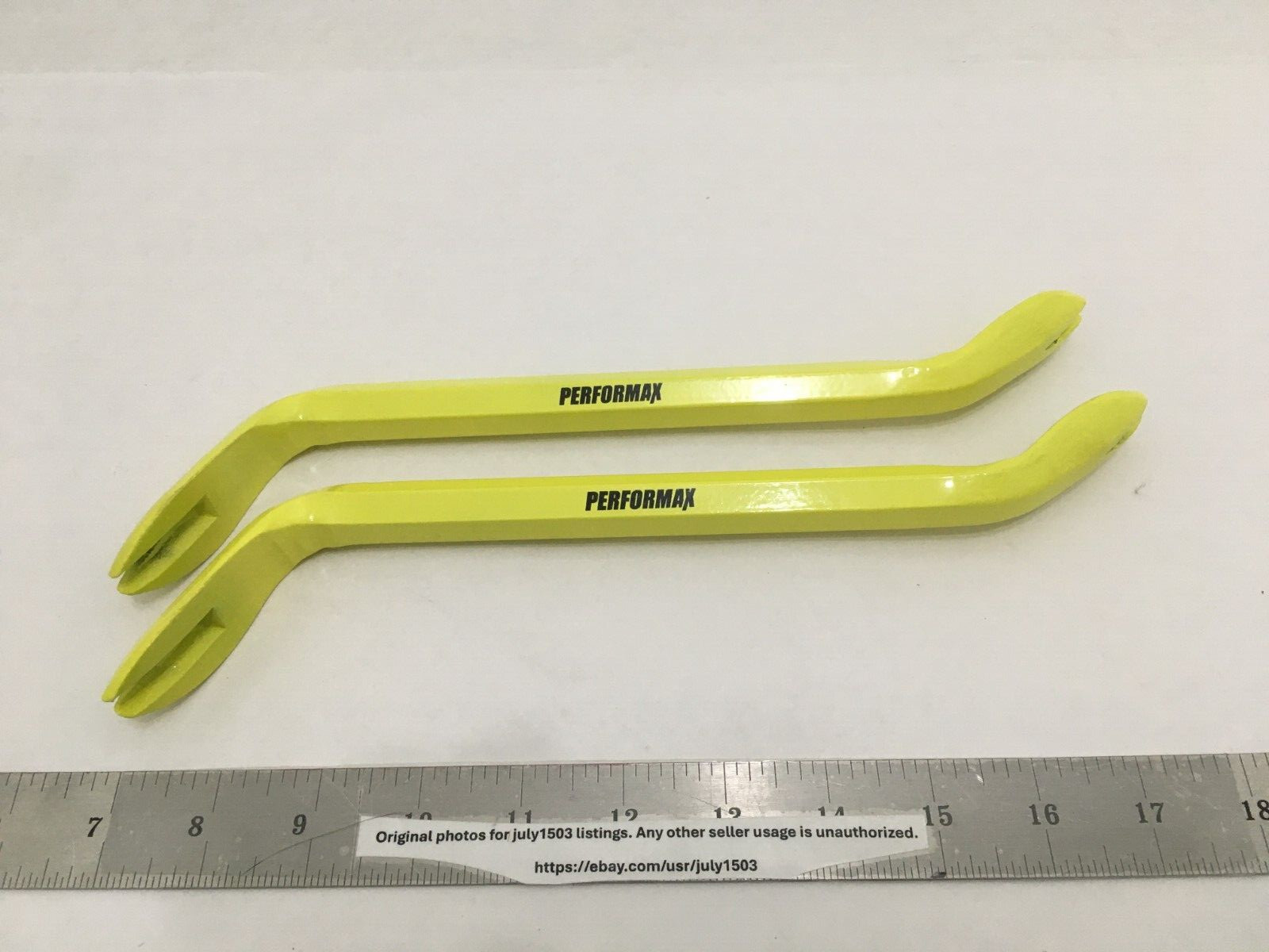 (2) NEW 10" Double Ended Nail Puller - YELLOW - 60° & 30° - High Carbon Steel