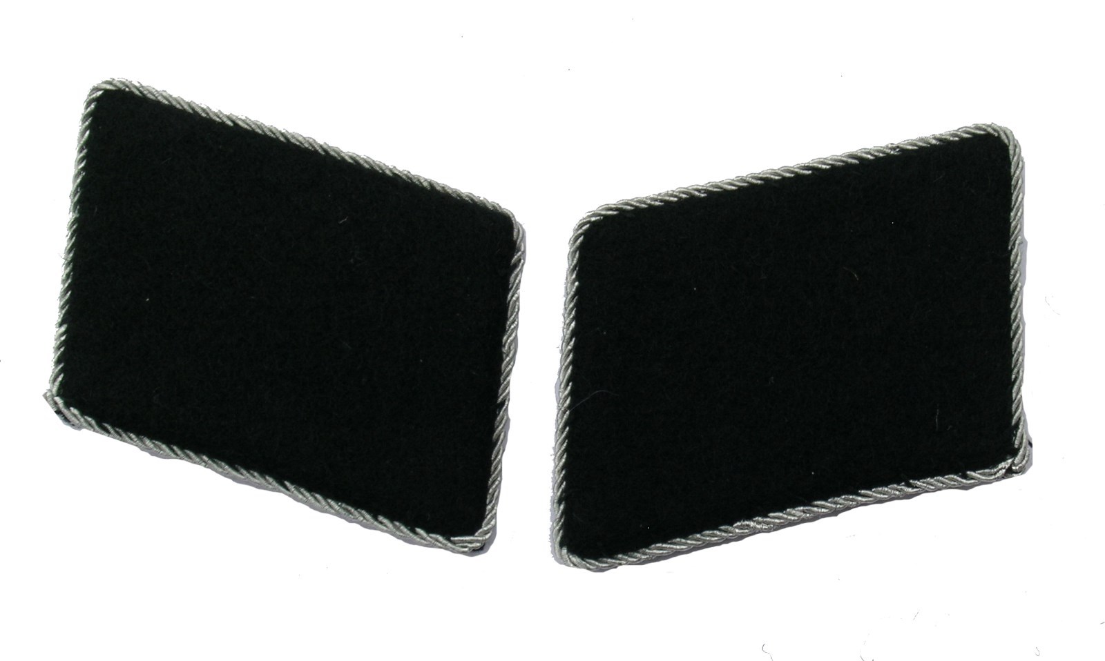 German WW2 Elite Unit Officer Collar Tabs Plain Black