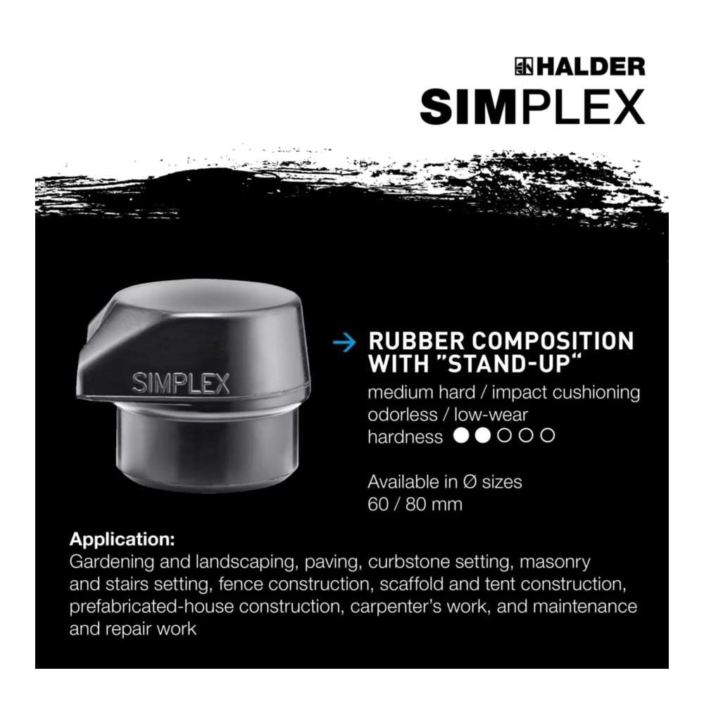 Halder Inc Rubber/superplastic Head Simplex Soft-Face Mallet With Wooden Handle