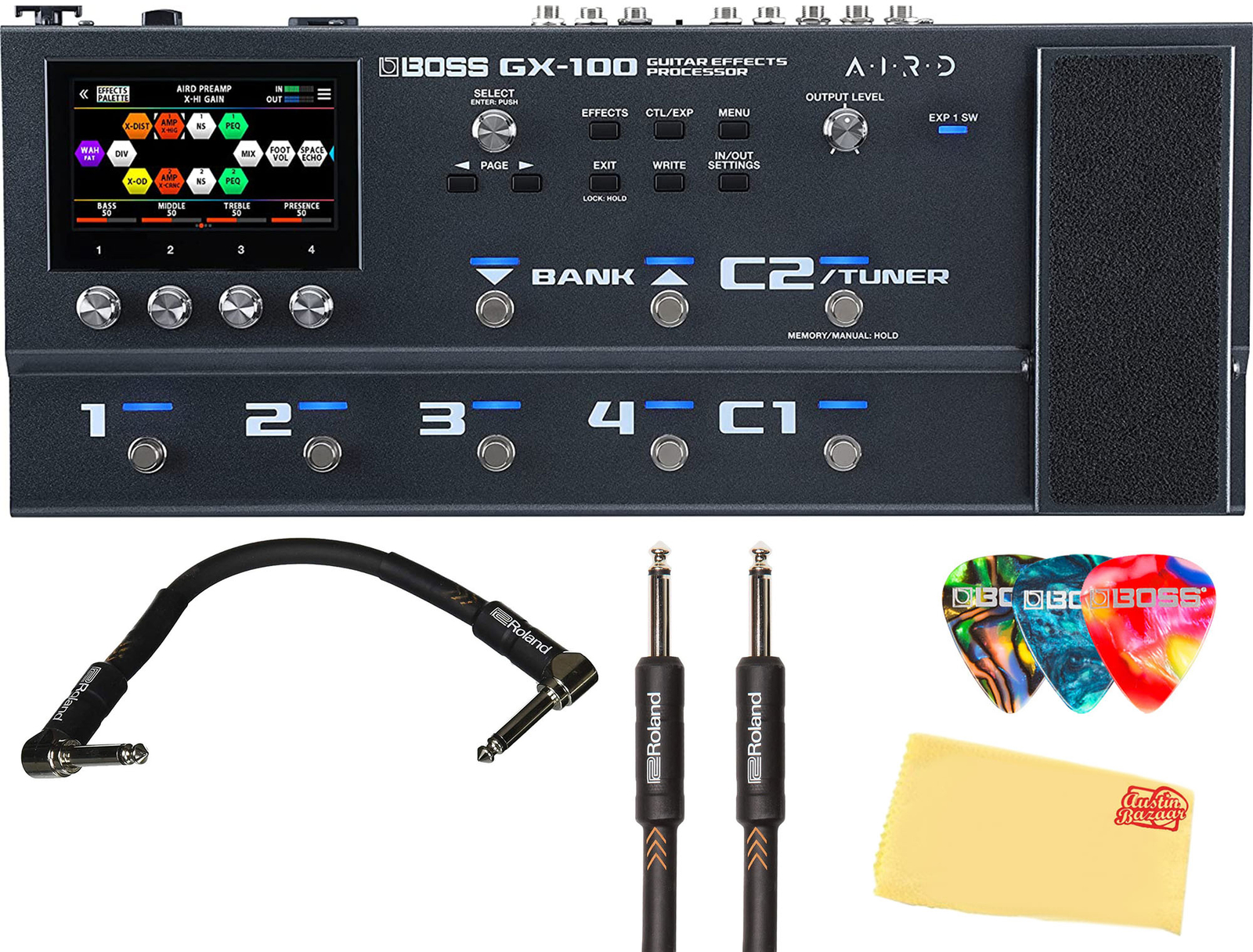 Boss GX-100 Guitar Effects Processor w/ Instrument Cables