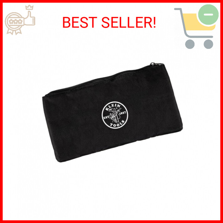 Klein Tools VDV770-500 Nylon Zipper Pouch, Divided Black Tool Bag, Various Use I