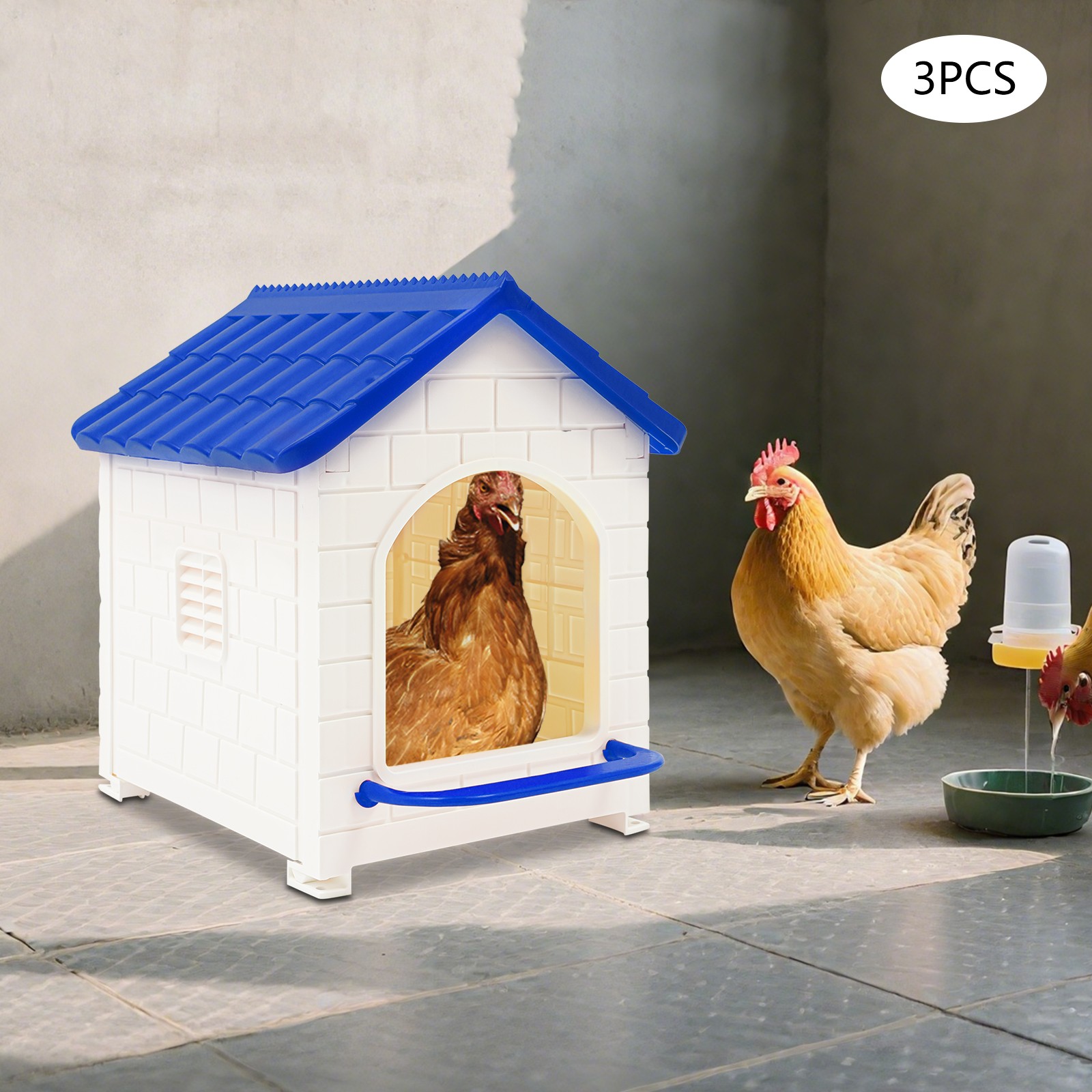 3 PCS Plastic Chicken Nesting Boxes with Nesting Pad for Laying Eggs Modern