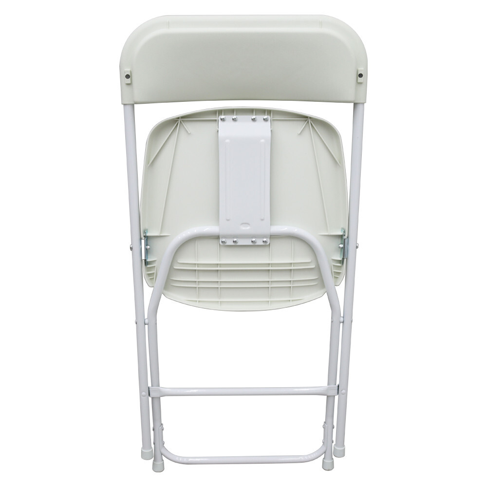 5 Pack White Plastic Commercial Folding Stackable Chairs Plastic + Iron Material