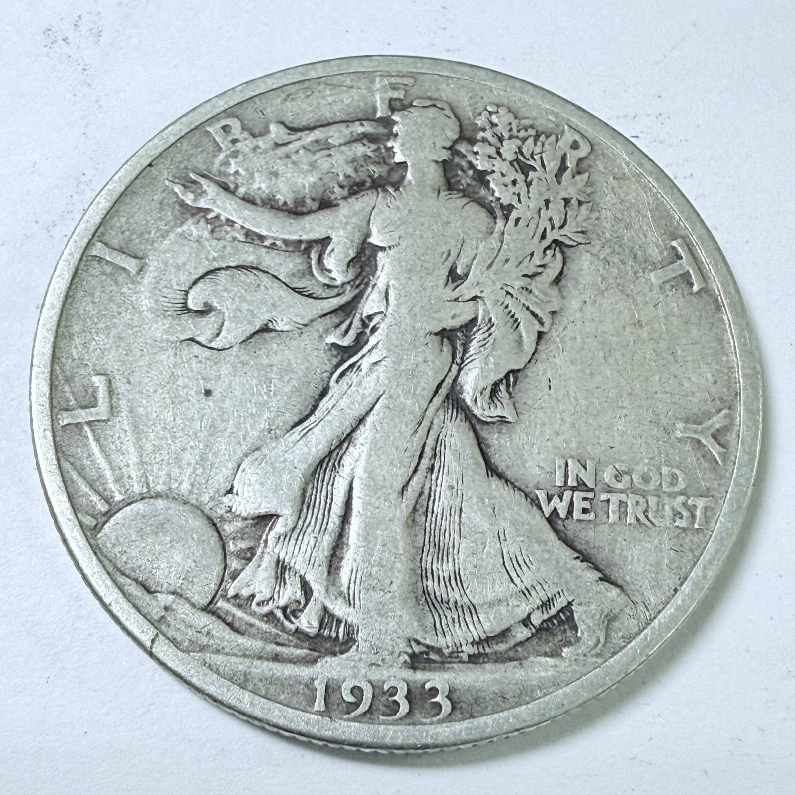 1933-S Walking Liberty Half Dollar 90% Silver FINE DETAILS #9871