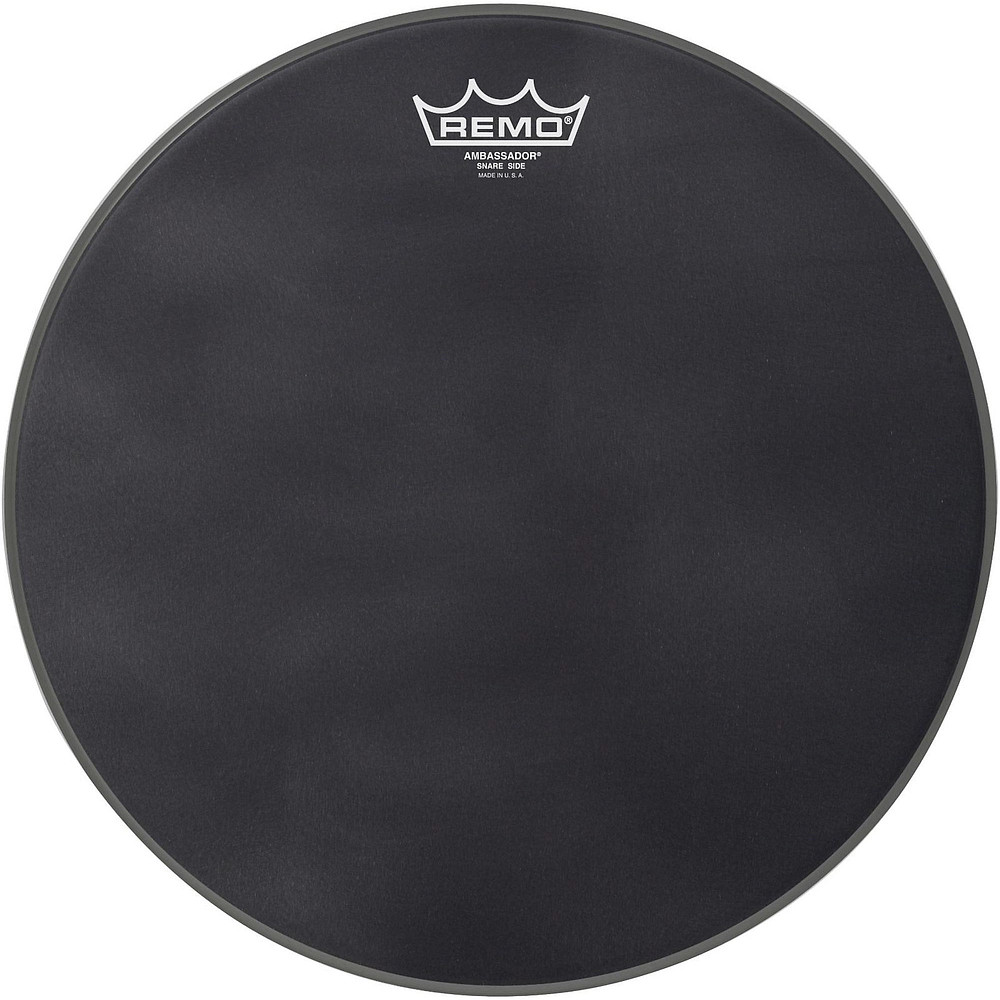 Remo Ambassador Black Suede Snare Side Drum Head Matte Black 13"