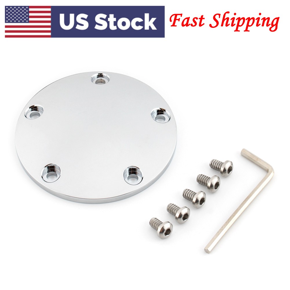 For Harley Softail Dyna Touring 1999-2017 Domed Timing Points Cover Silver USA