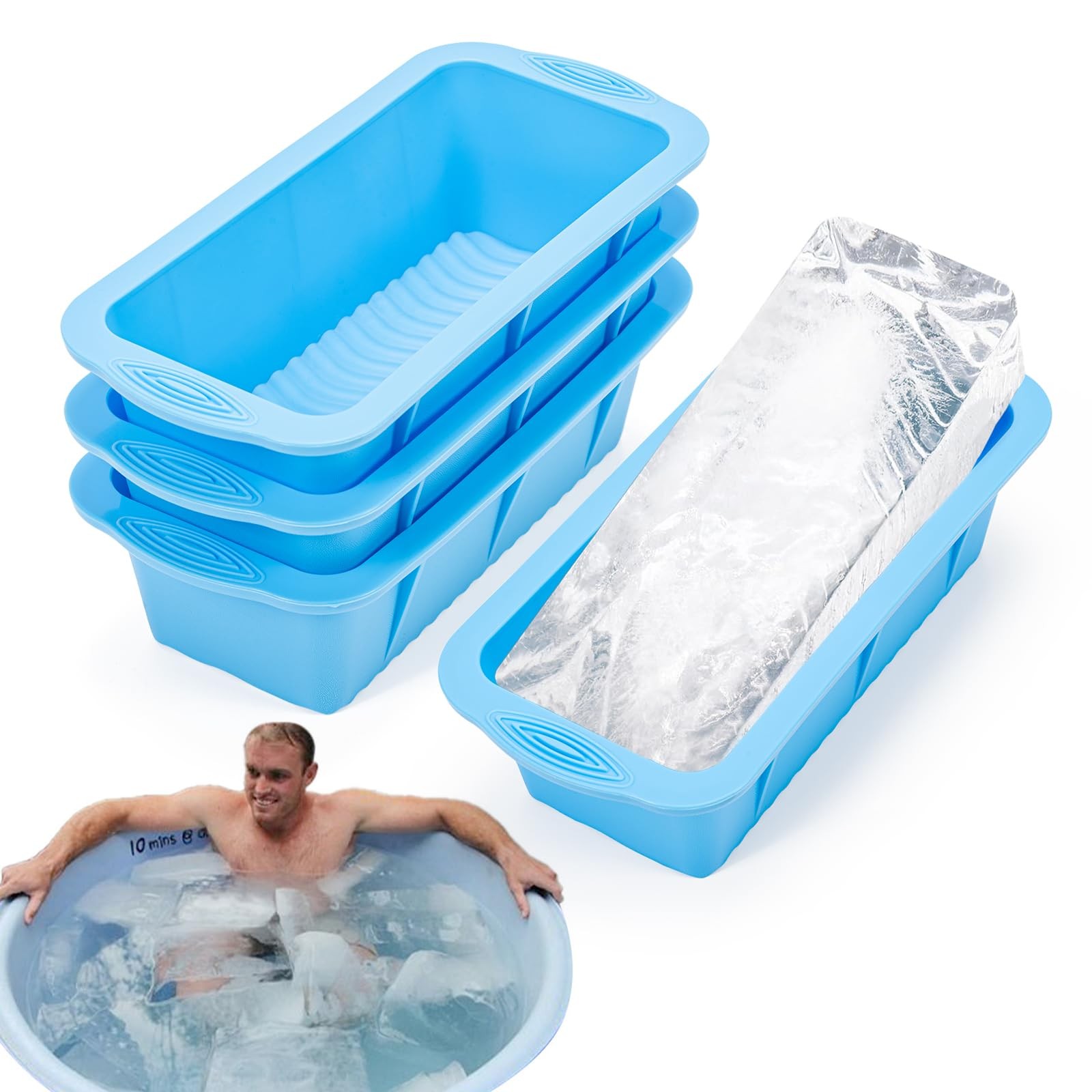 Extra Large Ice Block Mold, 4 Pack 9.4lb Big Ice Cube Molds