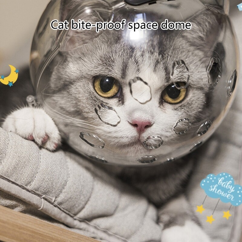 Cat Muzzles Breathable Transparent Muzzle Grooming Mask Astronaut Helmet