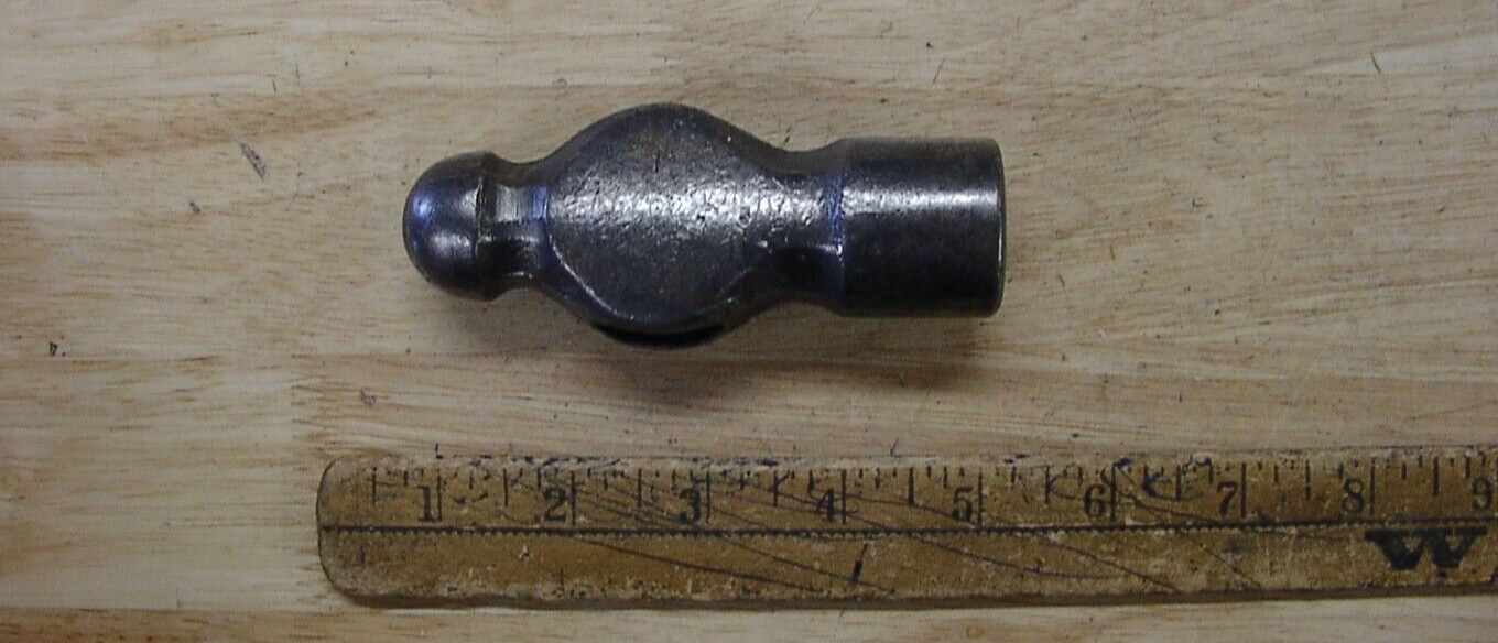 Old Used Tools,Vintage Unbranded 1lb.3.1oz  4-1/4" Ball Peen Hammer Head,Good