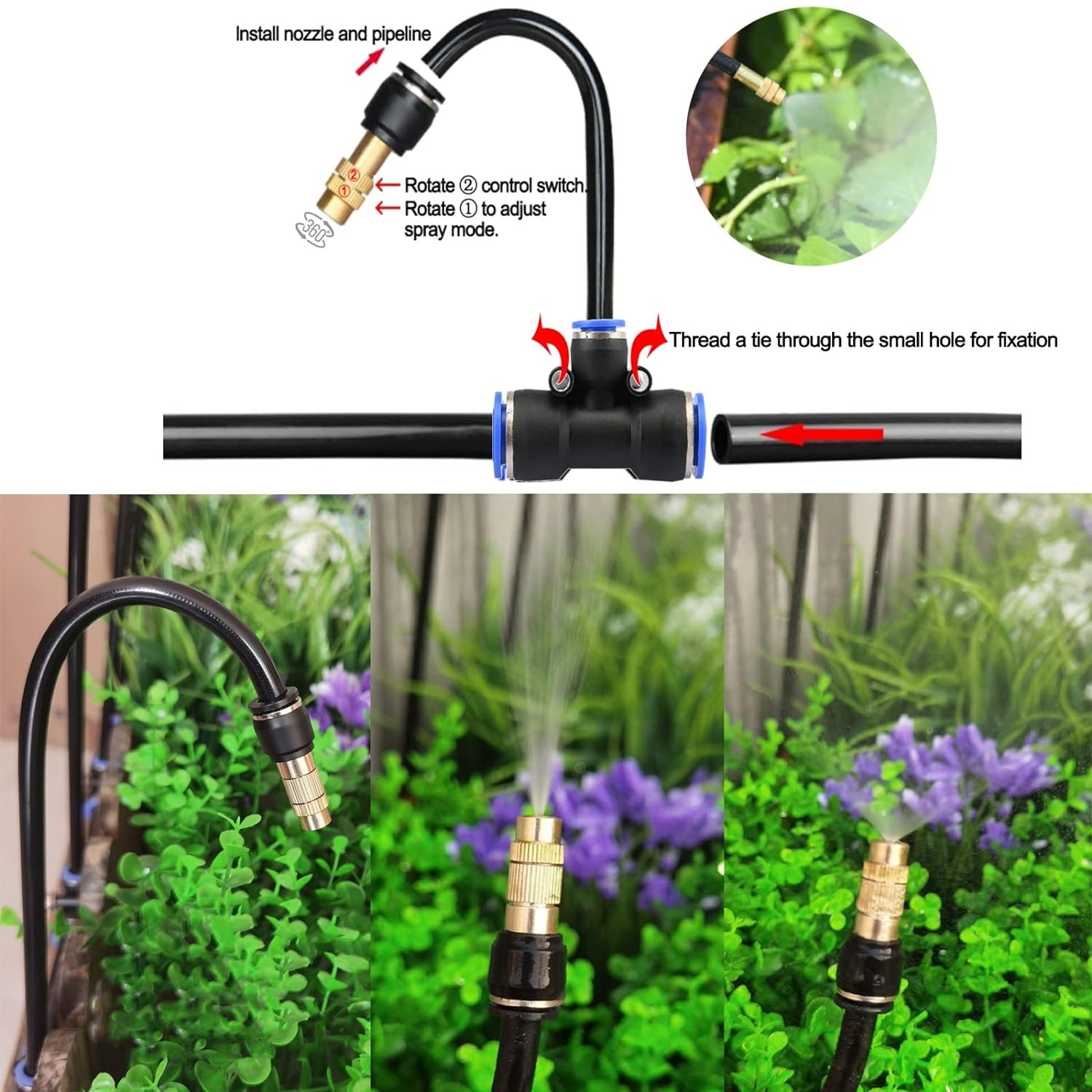 100FT Drip Irrigation Kit, Automatic Garden Watering System with Tool-Free Quick