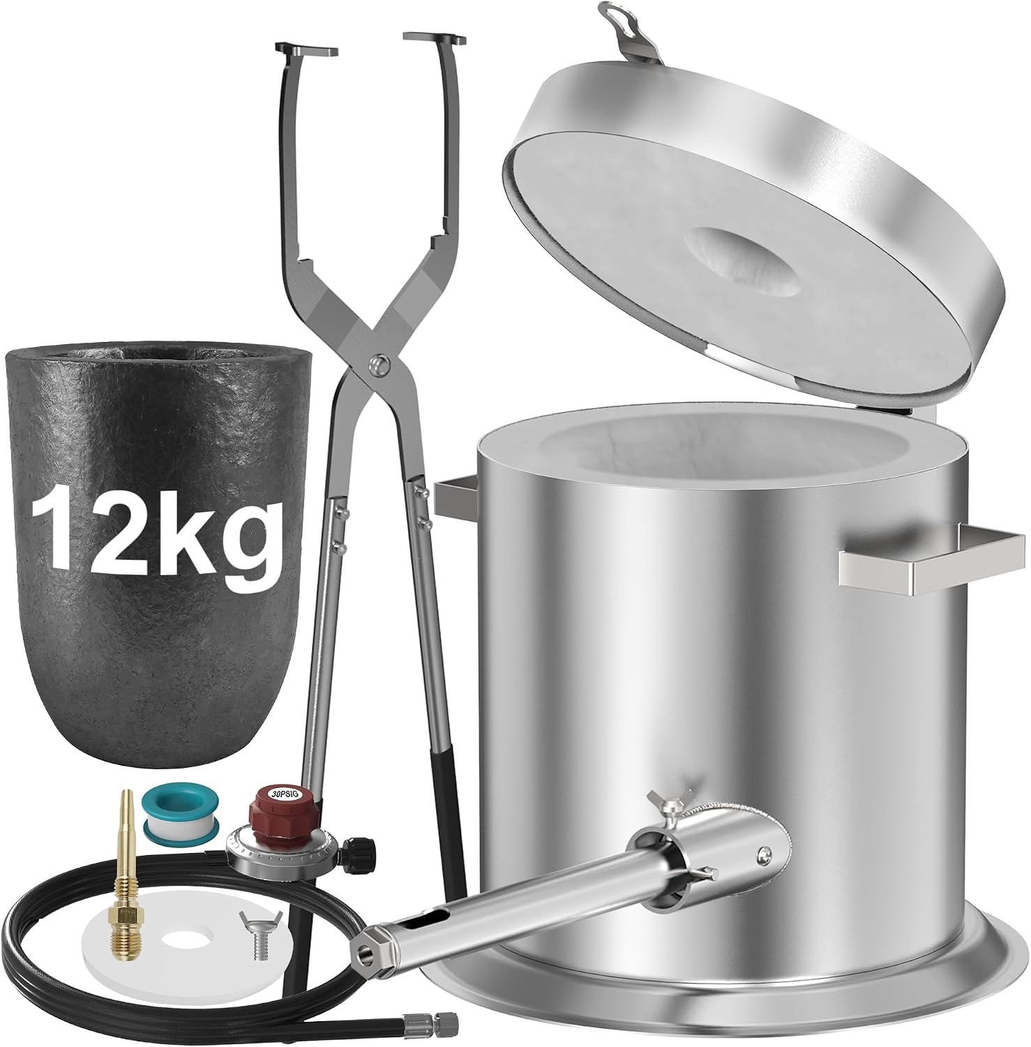Propane Smelting Kiln 12KG Flip Top Nelyrho for Metal Beginners