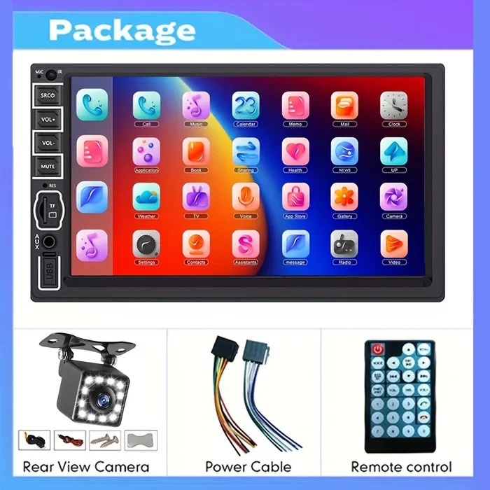 MP5 Car Player 2 Din 7 Inch Touch Screen Car Stereo Bluetooth + Backup Camera/