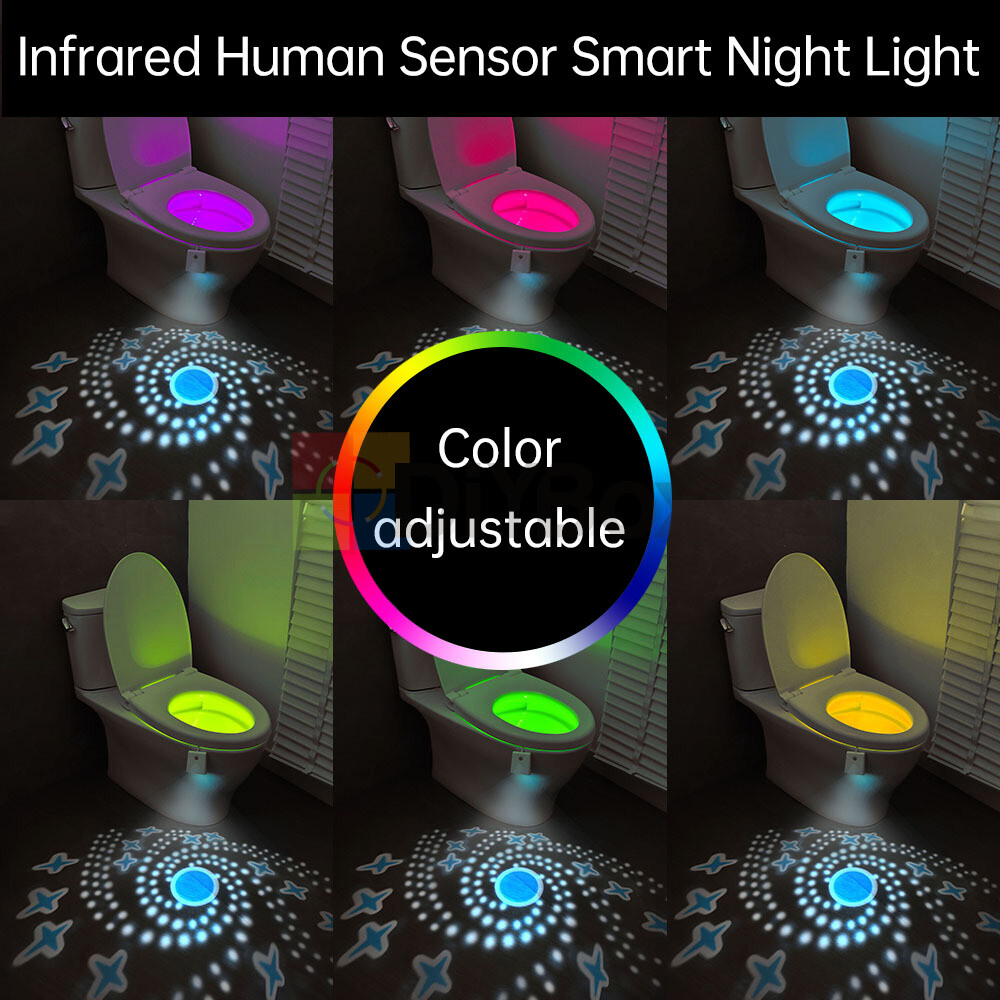 Rechargeable Toilet Sensor Light Infrared Body Sensor Smart Night Light Bathroom