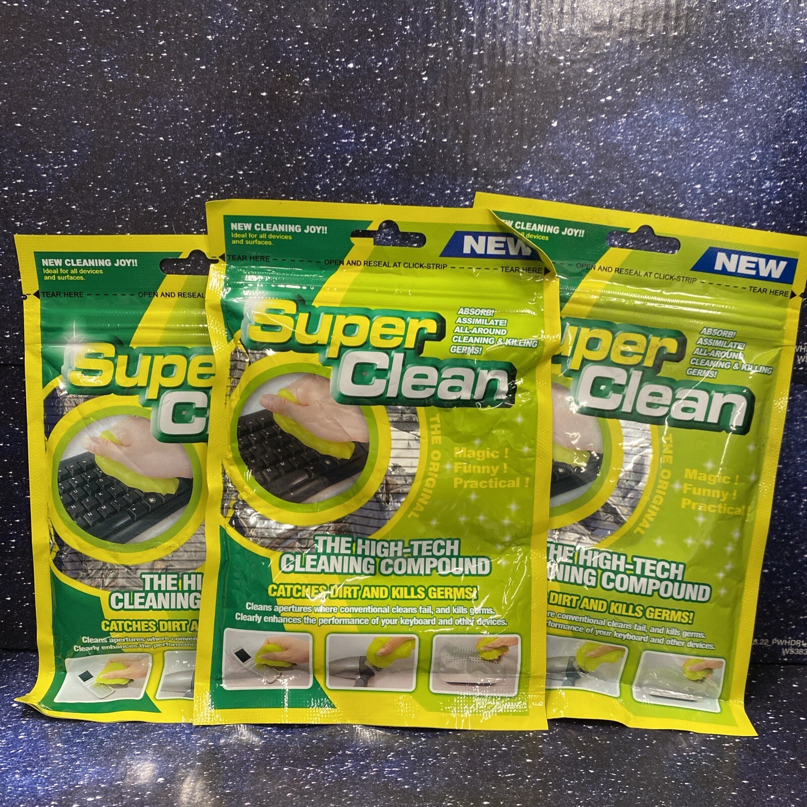 3 X Super Clean The High - Tech Cleaning Compound Lime Green Color - New