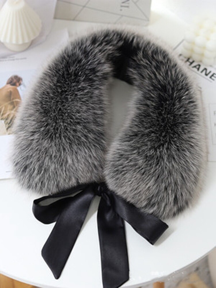 100% Real fox fur collar neck wrap /scarf pure women jacket collar ribbons